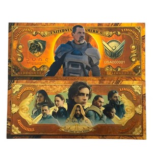 Ensemble de billets de banque en feuille d'or Dune, 9 pièces, billets de banque de personnages de films de science-fiction, cartes souvenirs à collectionner pour les fans, cadeau - Product Image 6