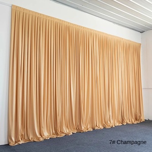 Hiện đại đám cưới sân khấu màu đen và rượu vang đỏ rèm vải đàn hồi và lụa gạc nền cho bố trí cho phông nền và cảnh - Product Image 6