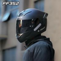 Nouveau casque de moto intégral LS2 en ABS, certifié 3C, avec visière anti-buée, design aile arrière large, unisexe pour couple, été, taille 54-61 cm