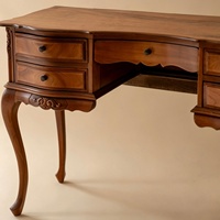 Vente directe usine – Bureau en bois massif de style rétro français, coiffeuse américaine sculptée avec pieds courbés, table ancienne personnalisable