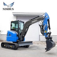 Mini-excavatrice NIMBUS 3 tonnes, livraison gratuite, puissante, pour ferme, verger, petites travaux de construction, hydraulique, cabine, chenilles, mini-excavatrice de terrassement
