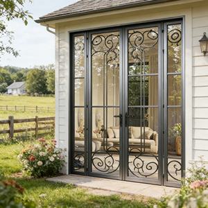 Porte d'entrée en fonte et verre la plus vendue, un choix classique pour les résidences haut de gamme - Product Image 4