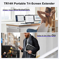 Moniteur LCD portable triple SIBOLAN 14 pouces, panneau IPS 1920*1200P, design breveté Tri Extender, double Type-C, USB 3.0, haut-parleur intégré