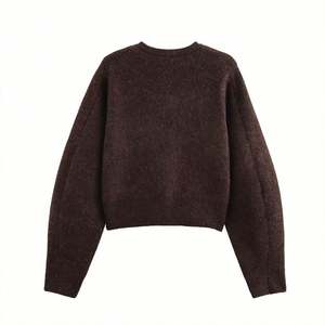 Femmes simple boutonnage Vintage or boutonné tissé écologique respirant Polyester décontracté à manches longues à la mode élégante veste - Product Image 2