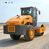 Rouleau compresseur vibrant à double tambour robuste de 16 tonnes, haute efficacité, avec moteur et pompe pour les infrastructures