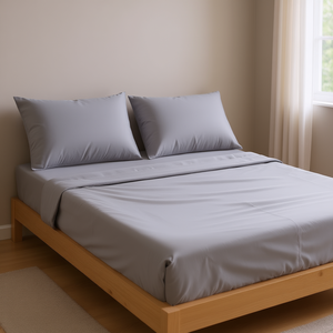 Juego de Sábanas Dobles Cabos Gris Neutro, 200 Hilos, Algodón Hipoalergénico, Ropa de Cama para el Hogar - Product Image 2