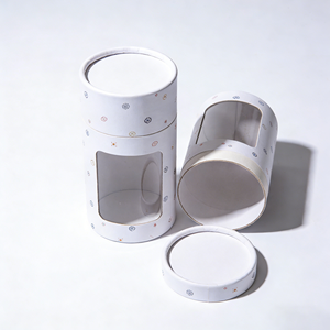 Wholesale Round Ivory Cardboard Custom Cylinder Packaging PVC Window Paper Tube - Product Image 5