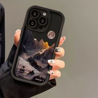 Coques de téléphone antichoc Moon Mountain pour iPhone 17 Air 16 15 Plus Pro Max 14 13 12 11 X – Housse de protection arrière personnalisable avec logo