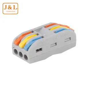 3 Way Lever Nuts Compact Wire Connectors with Colored Levers 3 Conductor Splices Assortment Conductor Splicing Connectors