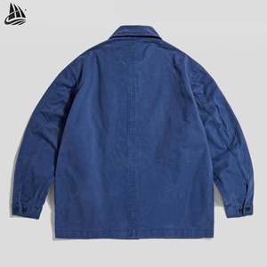 OEM Vintage Cotton Twill Chore <strong>Jacket</strong> <strong>for</strong> <strong>Men</strong> French Workwear with Button Decoration Breathable Plus Size <strong>for</strong> Autumn Season - Product Image 3