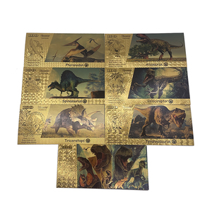 Wholesale Animal Dinosaur Tyrannosaurus Plastic 24k Gold Foil Electroplated Banknotes In Stock - Product Image 1