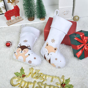 Chaussettes de Noël personnalisées pour enfants, créatives, originales, avec motif de renne, de renard, de renard polaire, de dessin animé, pour broderie - Product Image 5