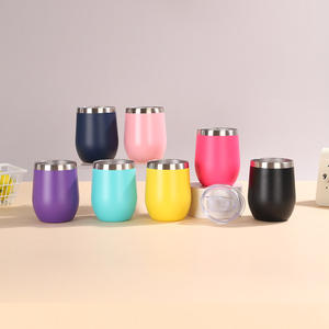 كوب عصري للاحتفالات على شكل قشرة بيضة بتصميم حرف U بسعة 12 أونصة، مزدوج الجدار من الفولاذ المقاوم للصدأ، معزول بتفريغ الهواء باللون الأحمر، مناسب للنبيذ والبيرة - Product Image 2