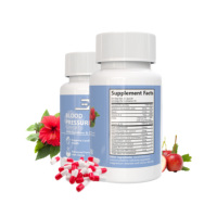 Complément alimentaire en capsules d'extrait de plantes OEM ODM pour la pression artérielle, avec ail, hibiscus et aubépine, pour adultes et adolescents