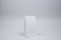 Sacs en papier kraft SOS classiques blancs durables pour le commerce de détail, l'emballage alimentaire, avec fond rectangulaire auto-ouvrant, pour l'épicerie et la boulangerie