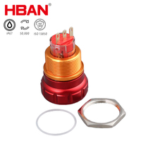 HBAN Usine: 22mm alu rouge IP67 Bouton arrêt urgence double action anti-manœuvre, 250V CE RoHS