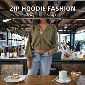 New Anti-Shrink Casual Drawstring Full Zipper <b>Hoodie</b> Fashion Loose Sports Oversize <b>Polyester</b> Fleece Knitted Long Sleeve - Product Image 2