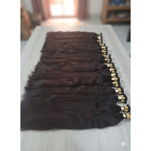 Cheveux indiens bruts non traités, naturels, ondulés, raides, bouclés, tissage en vrac, vente en gros, fournisseurs de cheveux humains indiens bruts - Product Image 4