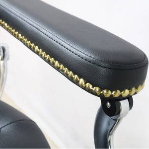 Sillón de Barbero Hidráulico de Cuero Negro, Silla de Peluquería Reclinable con Reposapiés para Barbería - Product Image 4