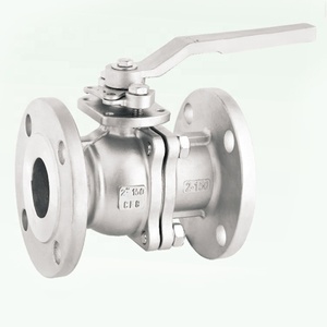 Válvula de bola flotante manual de 2 piezas con bridas, cuerpo de acero inoxidable, asiento de PTFE, estándar DIN ANSI, para alta temperatura, OEM - Product Image 1