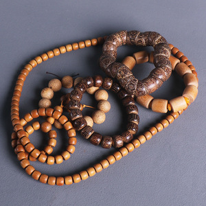 Buddhist Prayer Beads Bracelets Solid Bamboo Handcrafted Unisex Religious Jewelry - Product Image 1