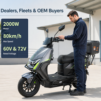 Motocicleta Eléctrica de 2000W para Adultos, Scooter de 60V y 72V con Autonomía de 100km, Venta al Por Mayor/CKD/SKD para Sudamérica