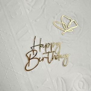 Décoration de gâteau en acrylique personnalisable à bas prix, nouvelles lettres anglaises, fournitures promotionnelles pour fêtes, décoration de gâteau d'anniversaire ou de Thanksgiving - Product Image 4