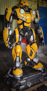 Estatua de Robot de Dibujos Animados Amarillo Grande, Figura de Resina Pintada a Mano para Decoración de Centros Comerciales y Parques Temáticos con Luz LED, Tamaño Personalizado, Tamaño Real - Product Image 3