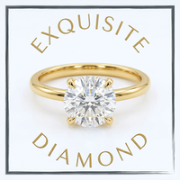 Bague en moissanite ronde au design classique, or massif 18 carats, bagues pour femmes, moissanite diamant 2 carats/4 carats pour bague de fiançailles de mariage