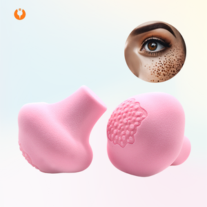 Logo personnalisé Doux Vegan Noir Maquillage <span class=keywords><strong>Blender</strong></span> Beauté Éponge Personnalisé Maquillage Fond de Teint Éponge Cosmétique Maquillage - Product Image 1