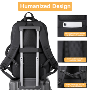 Sac à dos pour <span class=keywords><strong>ordinateur</strong></span> portable en PU imperméable de haute qualité avec logo personnalisé, grande capacité, pour hommes, aéroport, bureau, voyage d'affaires - Product Image 5