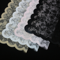 Kertas Pembungkus Cellophane Berpinggir Renda Dream Ballet, Bahan Pengemas Buket Bunga DIY, Grosir untuk Florist