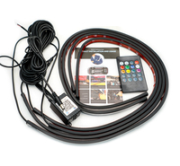 Kit d'éclairage sous carrosserie RGB 120x150cm pour voitures, 12V DC, bande lumineuse néon contrôlée par application avec 7 couleurs statiques et modes de dégradé