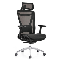 Chaise de bureau ergonomique moderne en maille avec appui-tête réglable en hauteur et en inclinaison, idéale pour les bureaux commerciaux