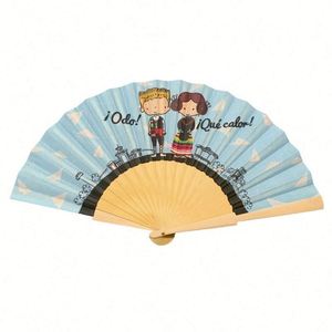 Elegante Abanico Plegable de Seda Blanca, Material de Bambú Ecológico, Venta al Por Mayor - Product Image 3