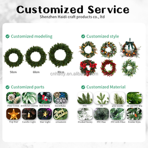 Guirlande de Noël artificielle pré-éclairée en PVC, faite à la main, écologique, en forme de sapin, avec prise électrique pour porte et usage intérieur - Product Image 6