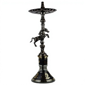 Chicha authentique Khalil Mamoon motif cheval, faite à la main - 82 cm, avec corps et chambre interne en laiton massif - Product Image 4