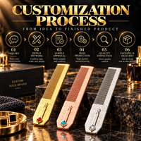 Peigne à cheveux personnalisé avec logo, boutique de beauté, cadeau de mariage, peigne à dents fines, couleur or, vert, rose, argent, peigne décoratif professionnel en métal