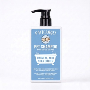 Shampoo <span class=keywords><strong>pour</strong></span> chiens et chats en gros, à l'avoine, à l'aloe vera et au beurre <span class=keywords><strong>de</strong></span> karité, hypoallergénique, 350 ml, fabrication OEM - Product Image 6