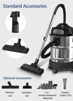 Aspirateur eau et poussière 21L, machine de nettoyage de tapis et de sols