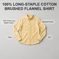 Chemise décontractée en flanelle de coton 100 % extra-longue brosseée pour homme avec logo personnalisé – Douce, chaude et confortable – Vente en gros