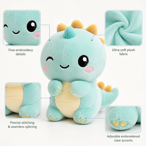 Fabricant de peluches personnalisées en forme de dinosaure de dessin animé, jouet en peluche sur mesure, rembourrage en coton PP, doublure en <span class=keywords><strong>maille</strong></span>, pas de quantité minimale de commande - Product Image 3