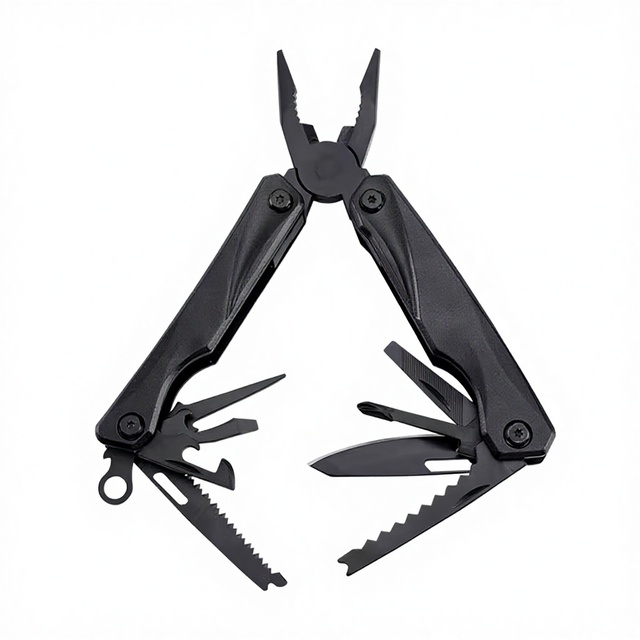 Portable Combination Multi-Tool Pliers Serrated Jaw Surface Aluminum Handle New Design Folding Multitool OEM for Camping