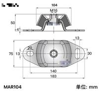 Amortisseurs de moteur marin et amortisseurs de vibrations en caoutchouc pour moteur MAR, tailles durables M12-M20, service OEM, pièces de générateur de moteur