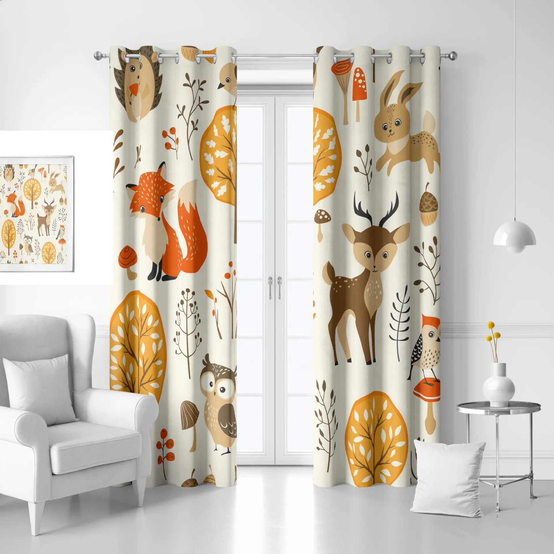 XINYI Custom Pattern Cartoon Printed Polyester Blackout Room Window Curtains For Kids Bedroom
