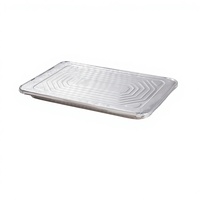 Barquettes en aluminium jetables extra-robustes de 20,5 x 13 pouces avec couvercle en aluminium, qualité alimentaire, taille standard, pour rôtir et cuire