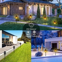 Mini lampes solaires 12 LED, torche solaire extérieure avec flamme vacillante, sécurité, étanche, décoration romantique, mini torche
