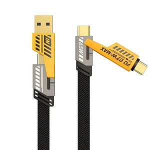 Cable <span class=keywords><strong>USB</strong></span> de zinc 4 en 1 PD 65W Cable de carga rápida <span class=keywords><strong>USB</strong></span> multifunción para cable cargador con caja de embalaje Logotipo personalizado gratis - Product Image 2