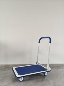 Chariot à plateforme pliable robuste avec roues silencieuses en PU, chariot à main en acier pour le transport <span class=keywords><strong>de</strong></span> marchandises en intérieur et en extérieur - Product Image 3
