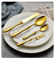 Ensemble de couverts de luxe robustes en acier inoxydable 304, cuillères, fourchettes et couteaux argentés pour hôtels et restaurants